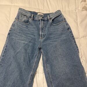 PacSun Denim Blue Crop Wide Leg Women's Jeans